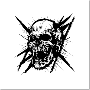 skull rock design Posters and Art